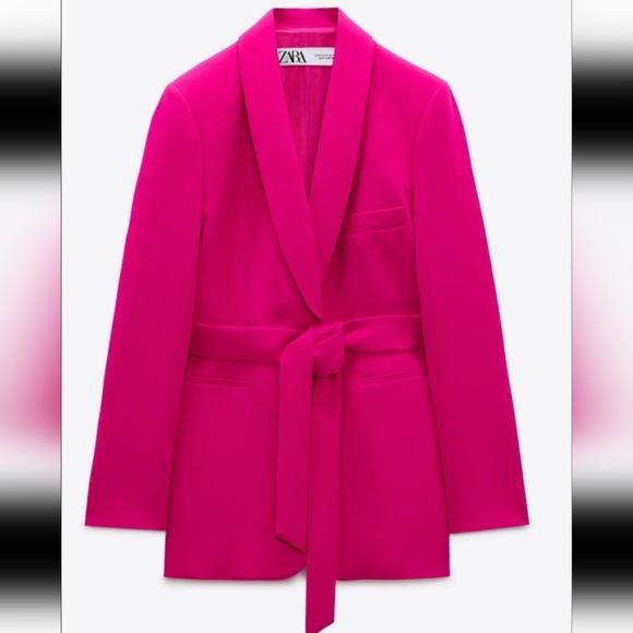 ZARA BELTED TUXEDO COLLAR BLAZERBRAND NEW WITH TAGS - Picture 1 of 5